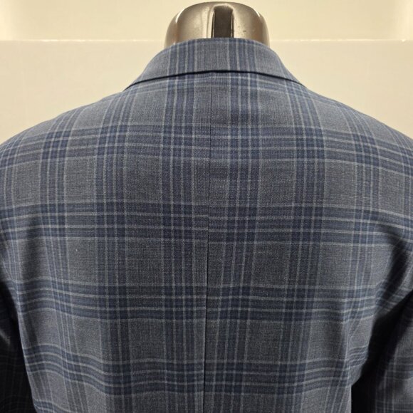 Brooks Brothers  Regent   Wool Men Sport Coat Blazer Blue Windowpane 46R - Picture 16 of 16